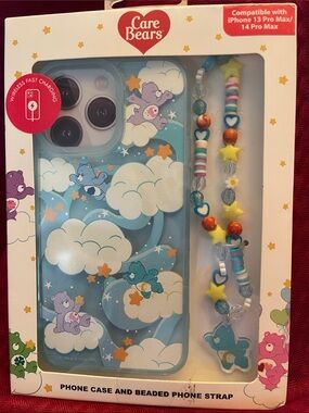 Care Bears Phone Case for iPhone 13 & 14 Pro Max with Beaded Strap